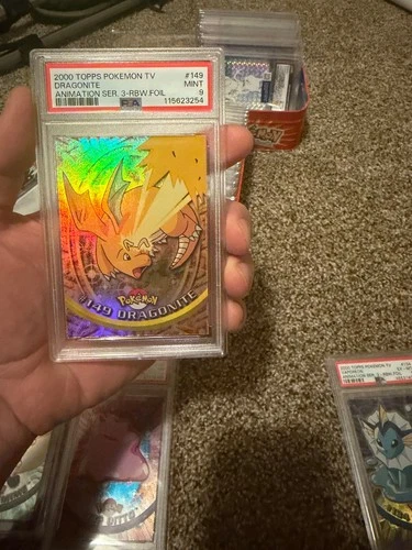 2000 Topps Pokemon Series 3 #149 Dragonite Animation Ser. 3 Rainbow Foil PSA 9