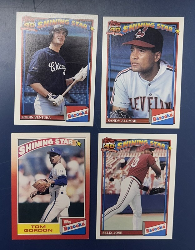 Topps 1990 and 1991 Bazooka Baseball Cards Lot of 4 Cards