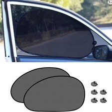 2PCS Car Window Shades, 25" 15" Side Window Sun Blocker with Suction Cups, Mesh