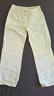 CLOSED Unisex Chino Hose weiß Gr. S Normalgröße 72cm Knopf Taschen
