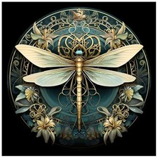 Dragonfly Diamond Art Painting Kits for Adults Beginner, 5D DIY Round Full