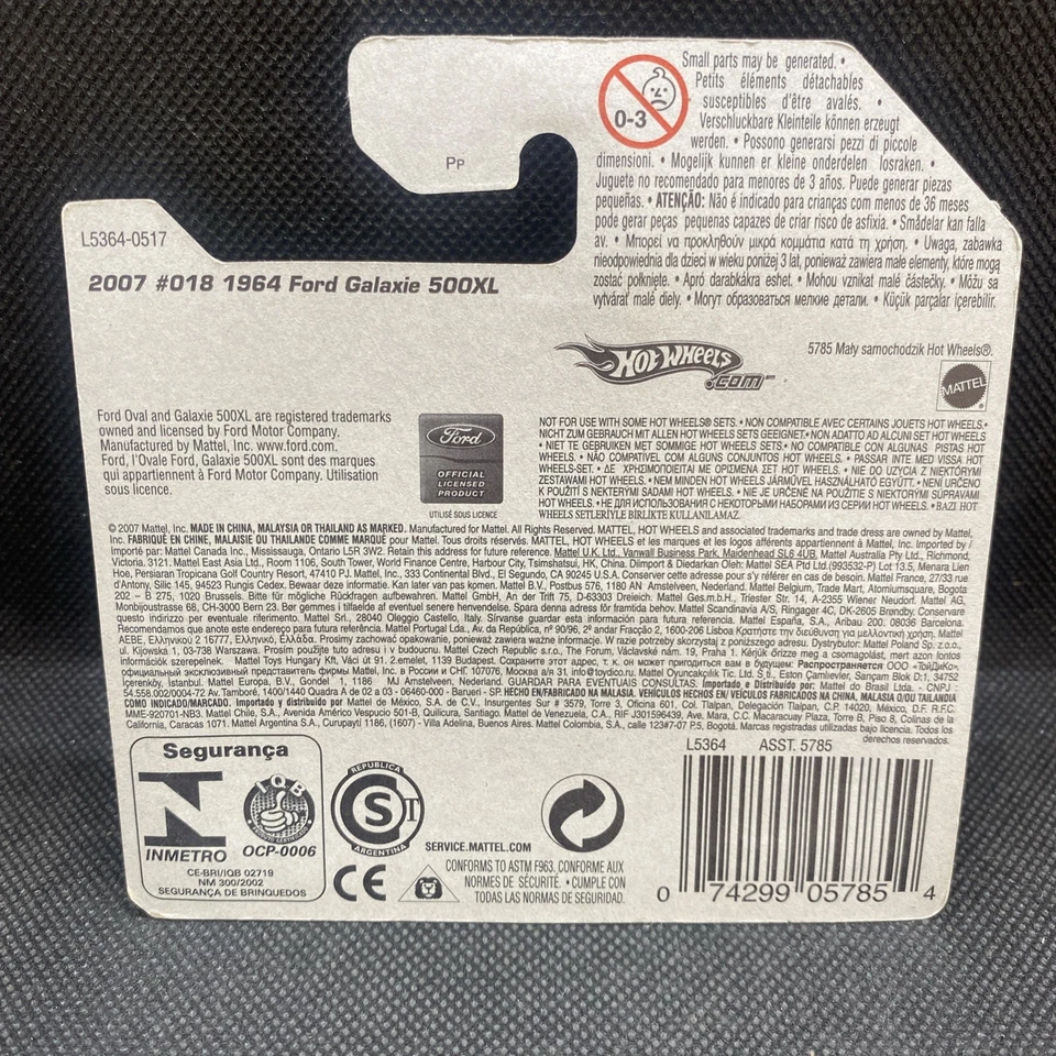 Hot Wheels 2007 #18 New Models Red 1964 Ford Galaxie 500XL Short Card - Image 2 of 4