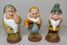 Disney Vintage Set Of 3 Snow White & The Seven Dwarfs  5.5” Rubber/Viny