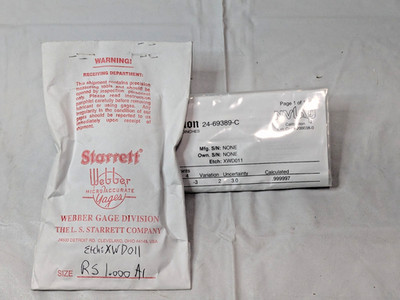 Starrett Rectangle Steel Gage Block 1'' Grade 0 RS 1.000 A1