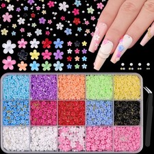 3D Flower Nail Charms for Nails Art, Cute Colorful Acrylic Nail Flowers
