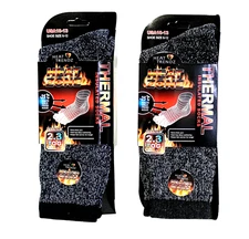 2-Pair Men’s Thermal Heated Socks Winter Warm Ski Socks Size 10-13 TOG 2.13