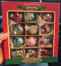 Christopher Radko Presents Shiny Brite Glass Ball Ornaments - Set of 12