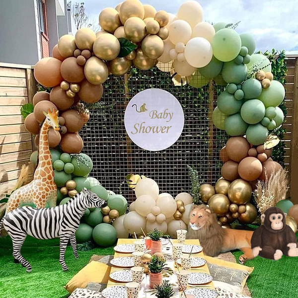 Ballon Girlande GrüN,137Pcs Jungle Safari Luftballon Girlande GrüN, Green Braun-image