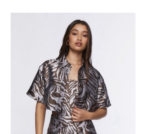 Forwver 21 Jacquard Zebra Cropped Jacket S