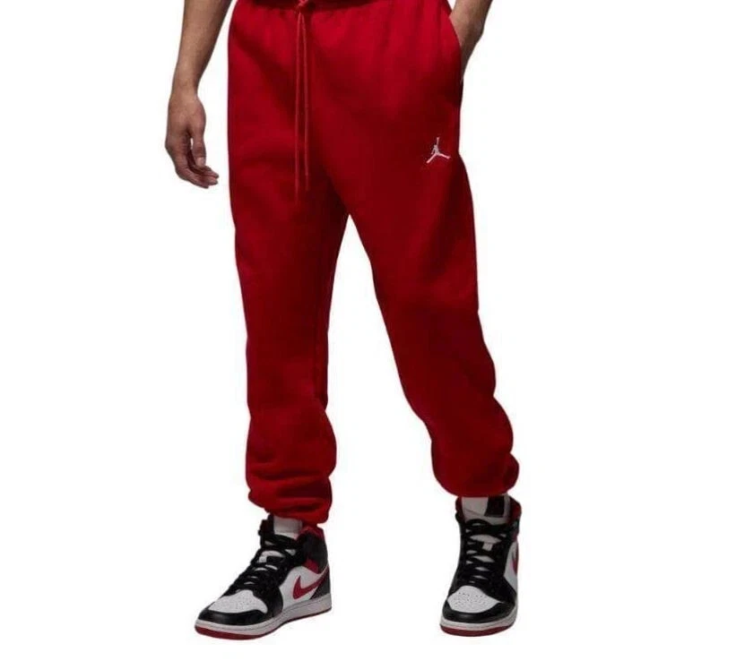 Men NIKE Jordan Brooklyn Fleece Jogger Pants Gym Red FV7277 687 Multiple Size