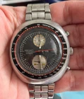SEIKO 6138-0012 Automatic Chronograph Watch Vintage Mens UFO Black 6138-0011