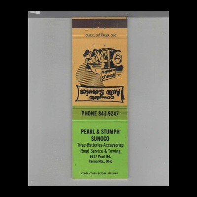 Matchbook Cover Pearl & Stumph Sunoco Parma OH
