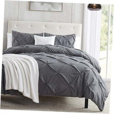 Dark Grey Duvet Cover Size - Soft Double Brushed Duvet Set King 09 - Dark Grey