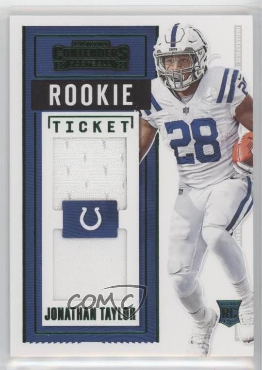 2020 Panini Contenders Rookie Ticket Dual Swatches Jonathan Taylor #DS15 RC 16wc