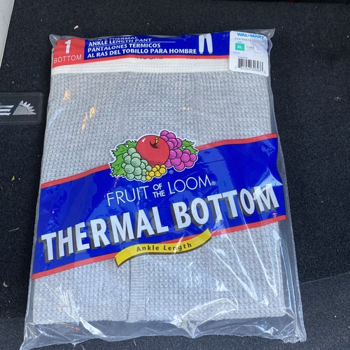 NOS MENS FRUIT OF THE LOOM THERMAL Long Johns New Sealed Old Stock Gray