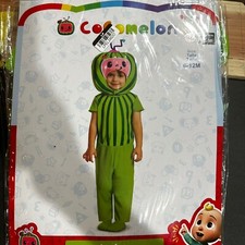 Cocomelon Baby Melon Halloween Costume Jumpsuit w/ Headpiece 6-12 Months-NEW