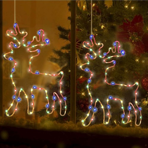 Renna di Natale Luminosa, 2pz 50 LED Luci Natale Esterno Lucine Decorative - Foto 2 di 15