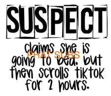 Sublimation Print Suspect Ready To Press Heat Transfer