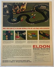 1964 ELDON Road Racing slot cars ad ~ MAKE YOUR ELDON SET AS BIG AND EXCITING...