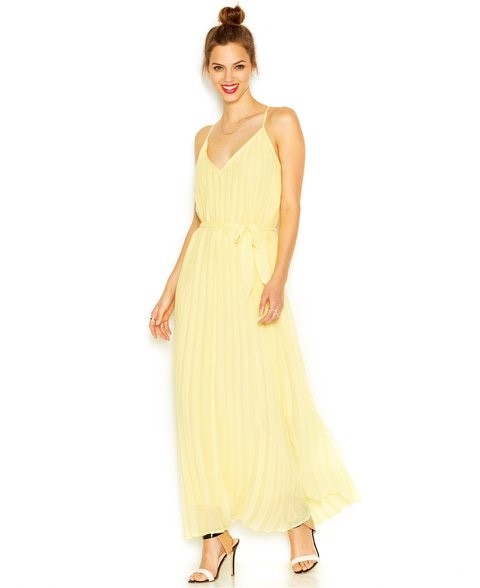 chinese dress ladies Carve Sleeveless Drop-Waist Pleated Maxi Dress main image 1