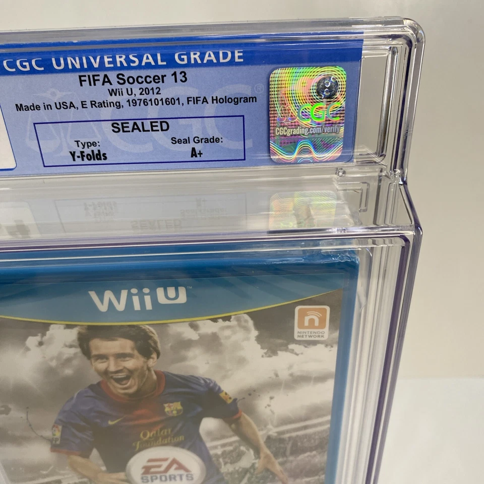 9.4 A+ SEALED FIFA Soccer 13 Lionel Messi Cover CGC (Nintendo NEW Wii U, 2012) - Image 3 of 4