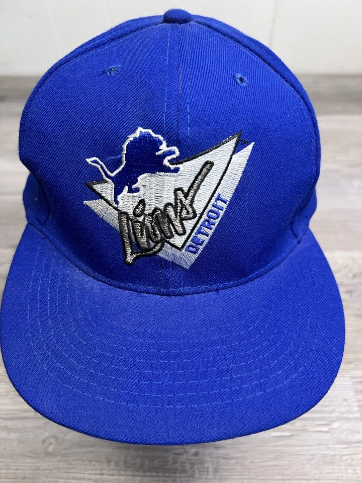 De colección American Needle NFL Detroit Lions Gorra Gorra Snapback Billete Plano Cosido Azul Foto 2 de 4