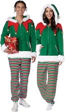 Elf Jumpsuit Santa's Helper Christmas Unisex Fancy Dress Halloween Adult Costume