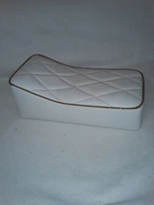 White/gold trim mini -bike seat 16"x 8"