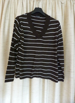 JUMPER Summer Jumper By SURE Size XL Brown White (Measurements In Description)