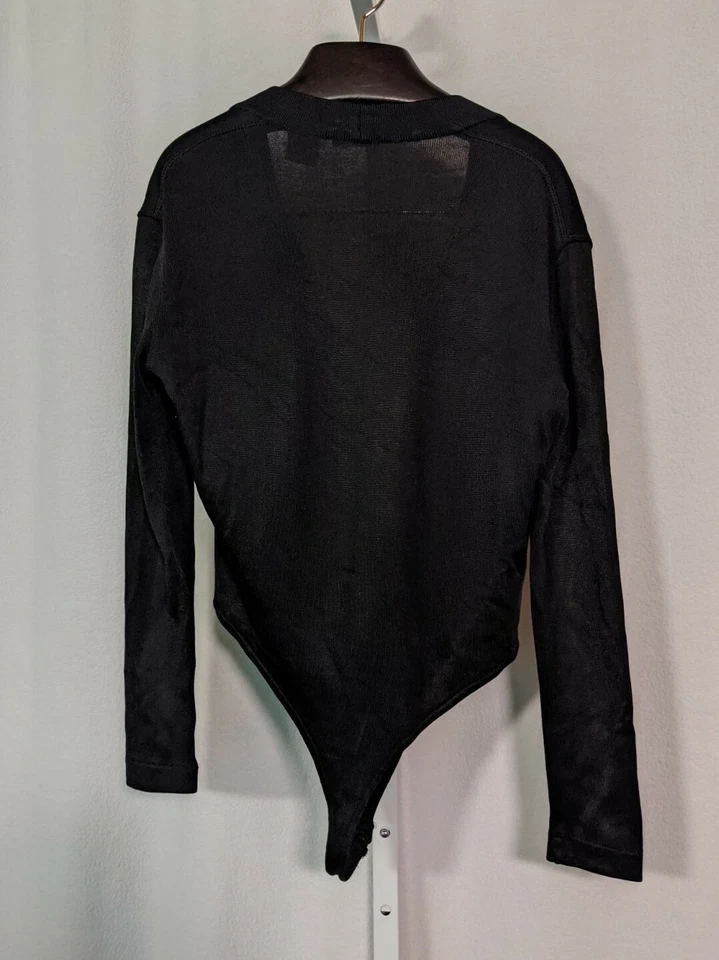 Azzedine Alaia Vintage 90s Black Rayon Blend One Piece Knit - Image 2 of 3