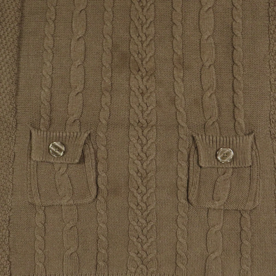 Fashion Bug Dress Girls Extra Large Brown Short Sleeve Round Neck Knit w Pockets - Image 3 of 4