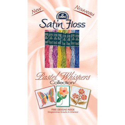 DMC 1008FPK2  Satin Floss Collection Pack 8.7yd 8/Pkg-Pastel Whispers