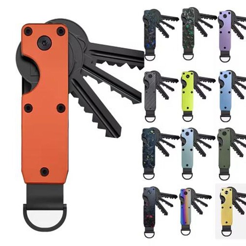 Innovative Metal Key Organizer Carbon Fiber Key Case Holder Men