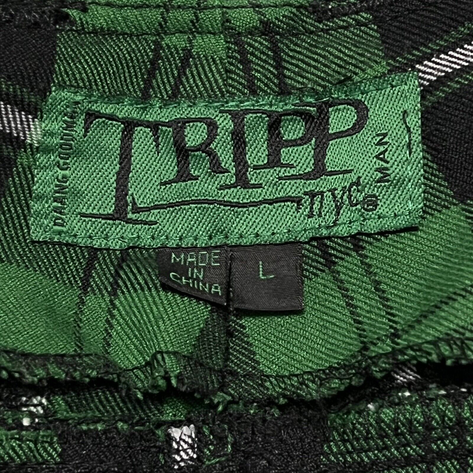Tripp NYC Goth Green Plaid Skirt Women’s Size L - image 5