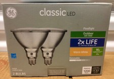 GE Warm White Classic 90-Watt LED Outdoor Dimmable Flood Light Bulbs 2 Bulbs 