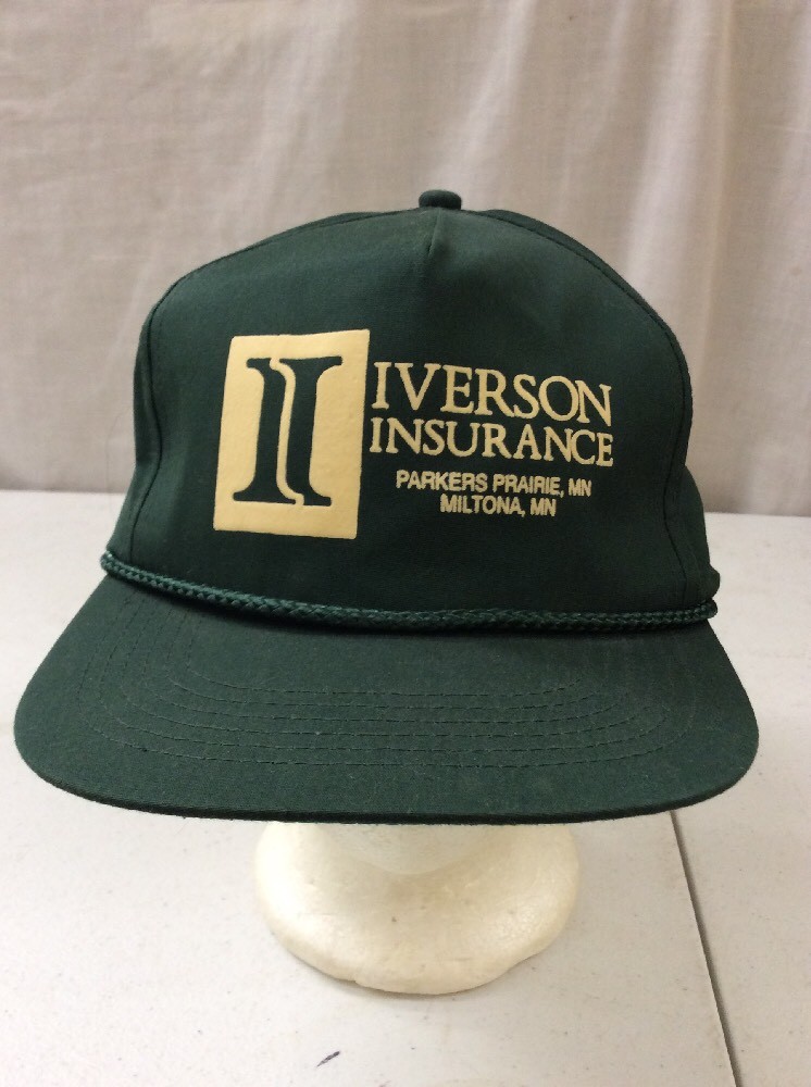 Vintage Iverson Insurance Snapback Trucker Hat Baseball Cap  