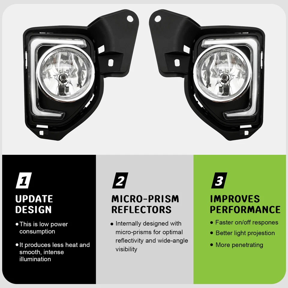 2X Para Toyota Hiace 2014-2018 Luz de circulación diurna Luz de señal de giro antiniebla de conducción Foto 2 de 4