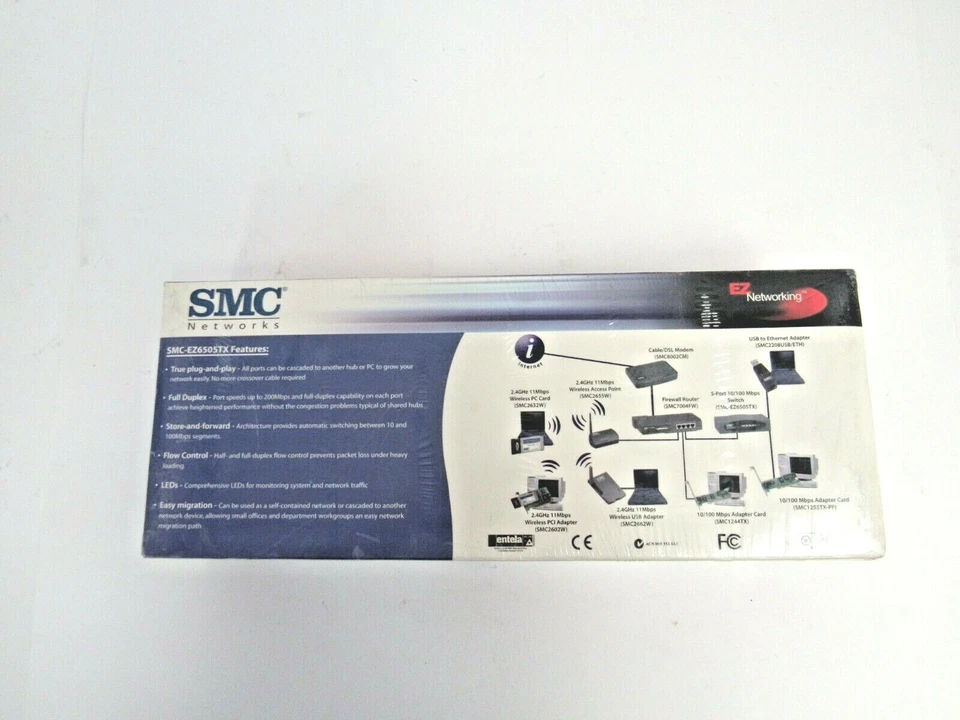 SMC Networks New SMC-EZ6505TX 5-Port 10/100Mbps Dual Speed Switch 20-2 - Image 4 of 4