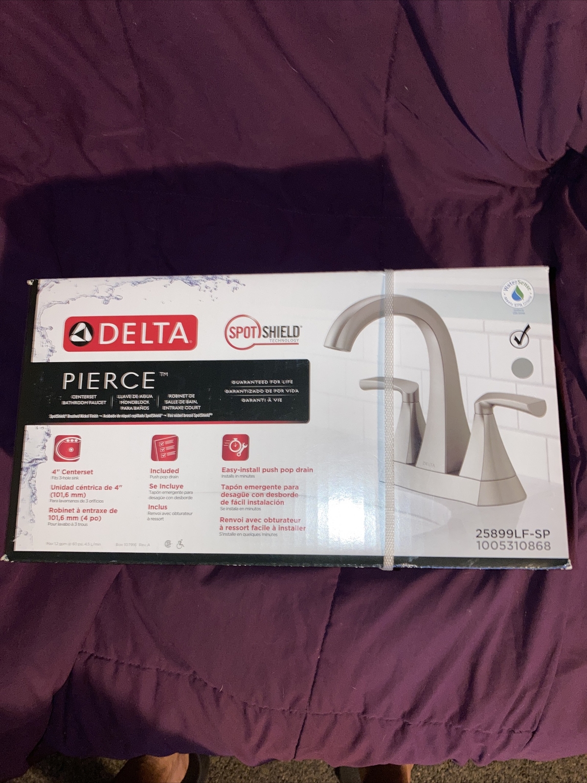 Delta Pierce 4 in. Centerset Bathroom Faucet in Brushed Nickel 25899LF