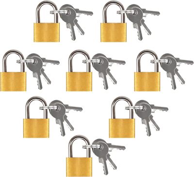 8Pcs Mini Vorhängeschlösser Kofferschloss mit Schlüssel Gepäckschloss Kleines Ko