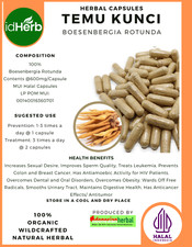 [idHerb] 100-800 Capsules Fingerroot Boesenbergia Rotunda Organic WildCrafted