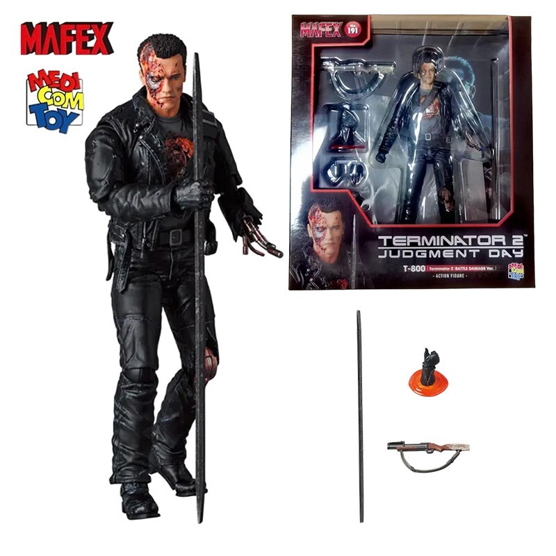 MAFEX マフェックス No.191 T-800 BATTLE DAMAGE MAFEX No. 191 Battle Damaged Terminator T-800 Figure