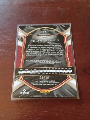 2021 Panini Select - Concourse Nolan Arenado #54 Neon Green Prizm 