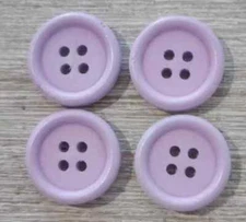 wood pastel colors sewing buttons 4 holes purple 3/4 inch 20mm 4pc set