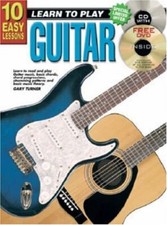 PROGRESSIVE LEARN TO PLAY GUITAR MUSIC BOOK/CD/DVD W/TAB 10 EASY LESSONS NEW