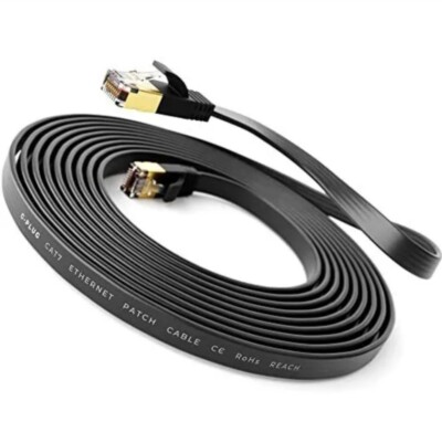 3FT Cat 7 High Speed Ethernet Cable Flat Wire Network Cable w/Speed to 10GB