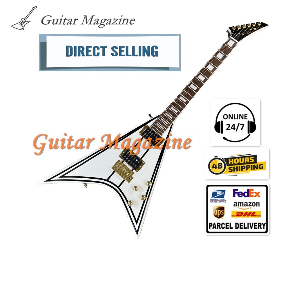 USA Jac Series RR3 Randy Rhodes Flying V Guitar White w