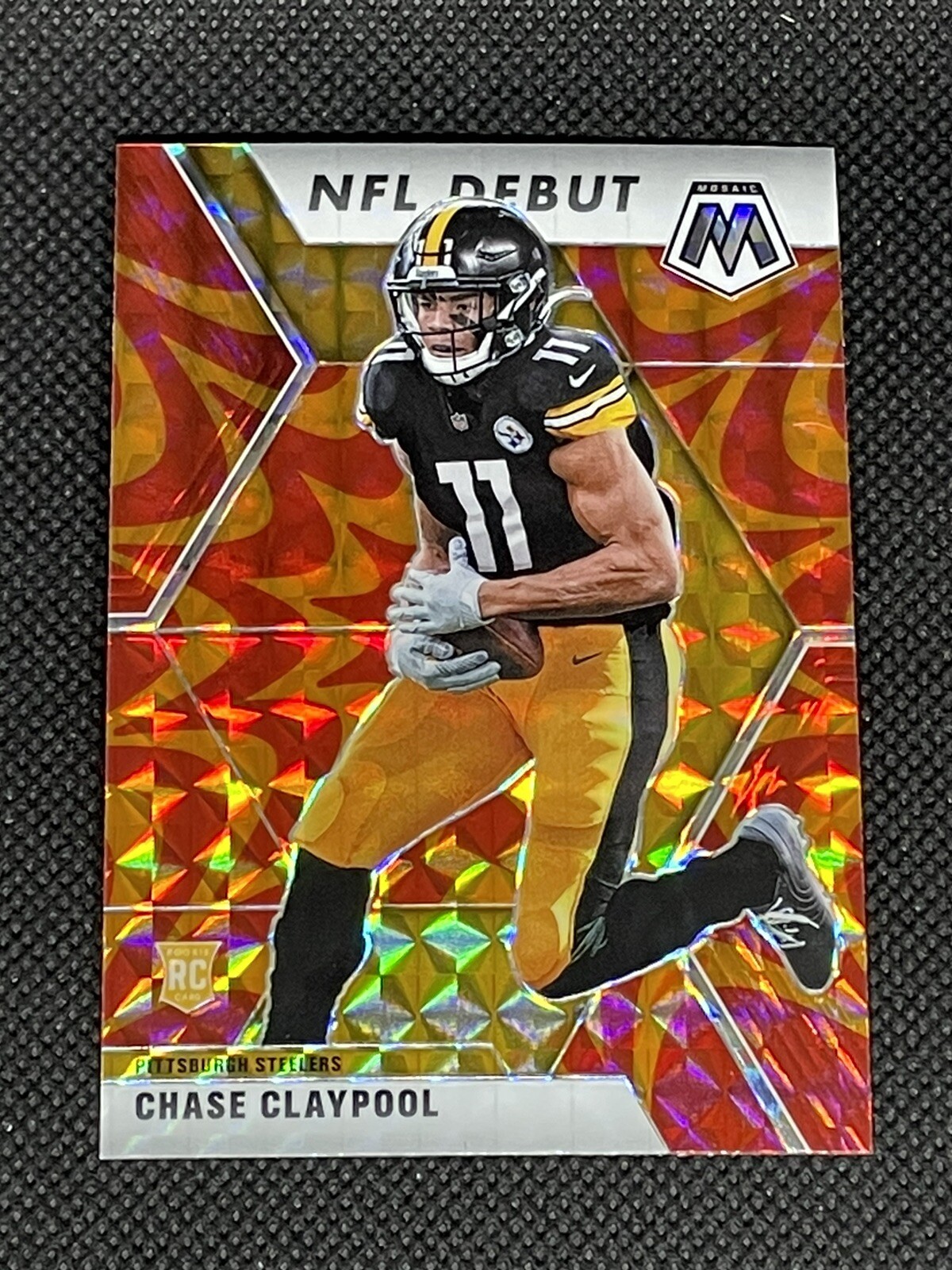 2020 Mosaic Chase Claypool NFL Debut Rookie Orange Reactive Prizm #278 Steelers