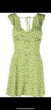 New Women's Reformation Lorelei Beautiful Floral Mini Dress 8 Green