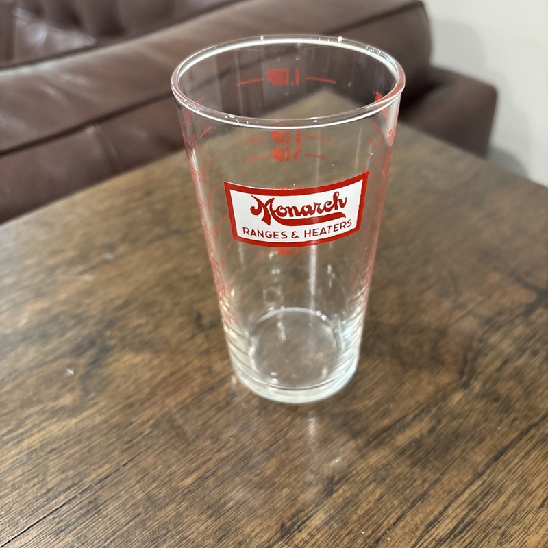 Vintage advertising measuring glass - Monarch Ranges & Heaters 